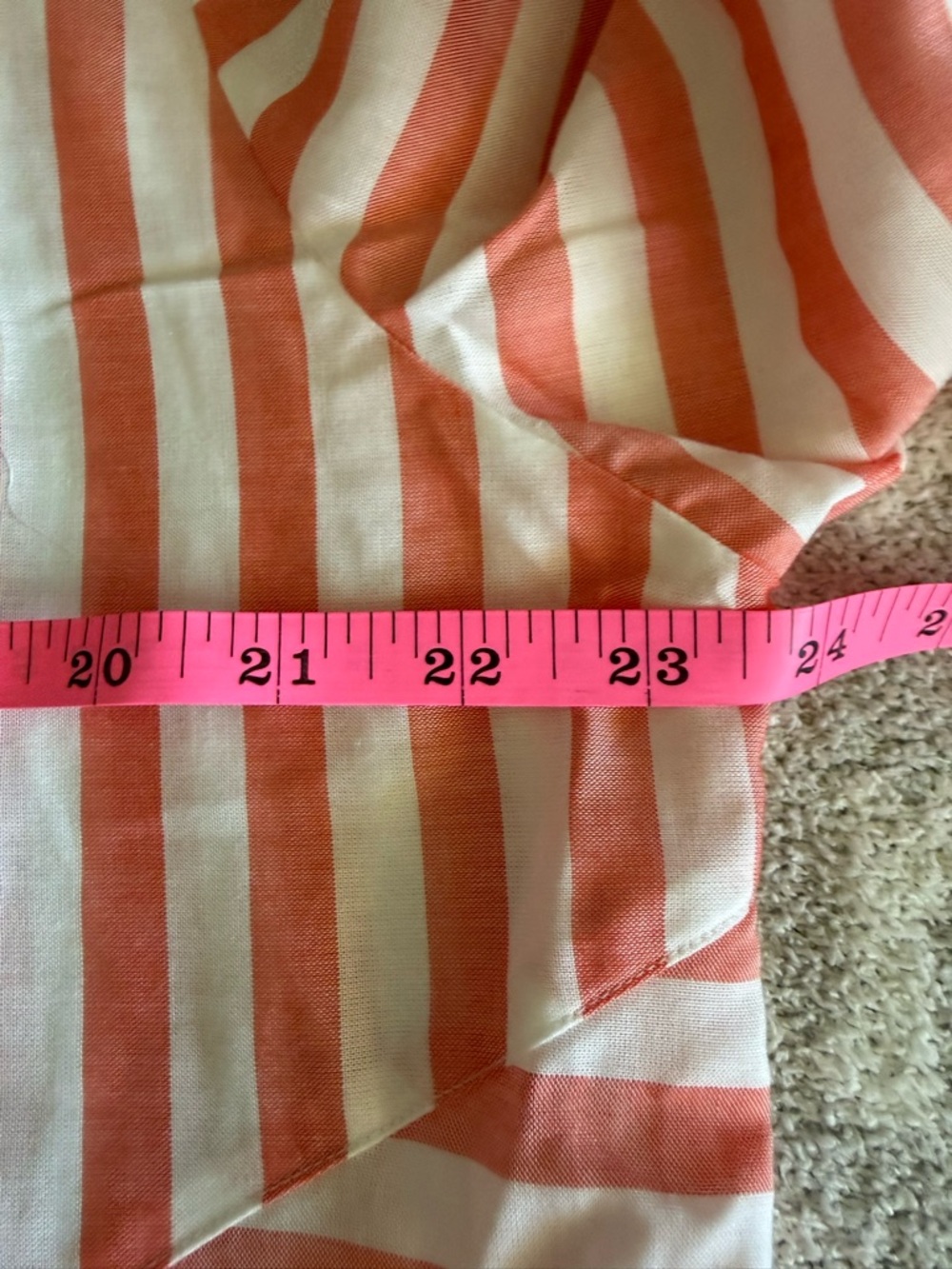 Chico's Coral and White Striped Button-Down Top - Picture 6 of 6